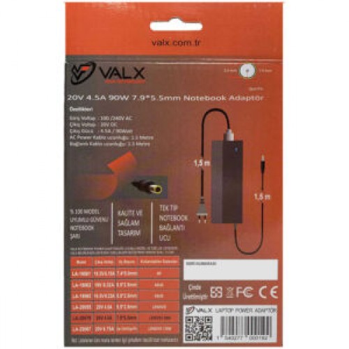 Valx LA-20079 20V 90W 7.9*5.5mm Notebook Adaptör