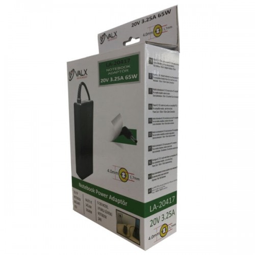 Valx LA-20417 20V 3.25A 65W 4.0×1.7 Notebook Adaptör