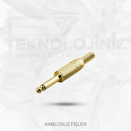 F0009 - 6,3 MONO GİTAR JAK ERKEK GOLD