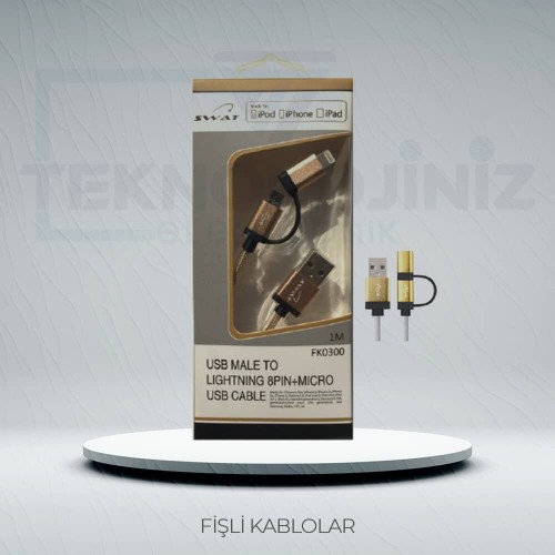 FK0300 - ŞARJ KAB. APPLE 2IN1 USB