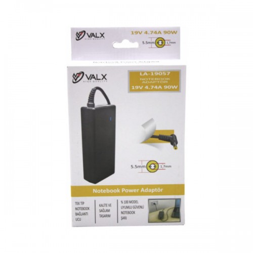 Valx LA-19057 19V 4.74A 90W 5.5×1.7mm Notebook Adaptör