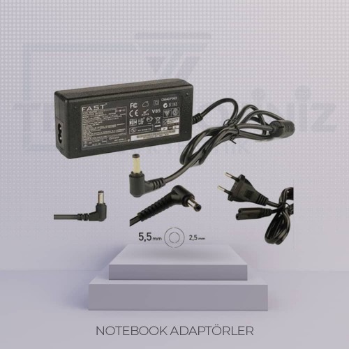 C102 - 19V 3,42A LAPTOP (5,5x2,5) TOSHIBA/ASUS/LITEON/CASPER 'L UÇ'