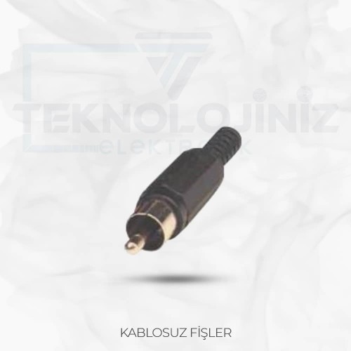 F0021S - RCA ERKEK FİŞ SİYAH PLASTİK