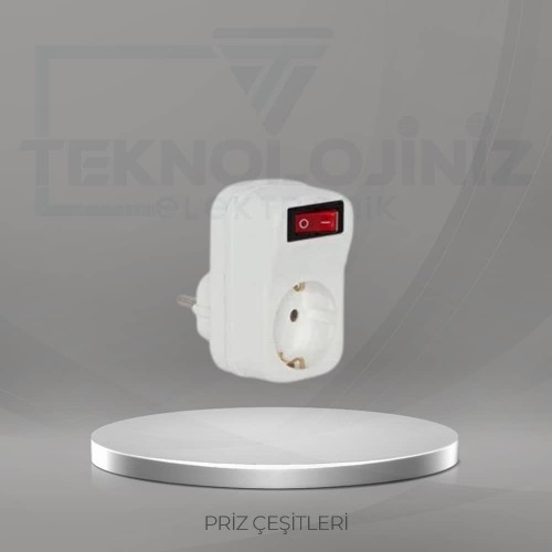 PR50 - TEKLİ AKIM KORUMALI PRİZ (BEYAZ)